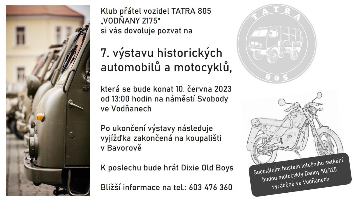 Plakát 7. výstava historických automobilů a motocyklů