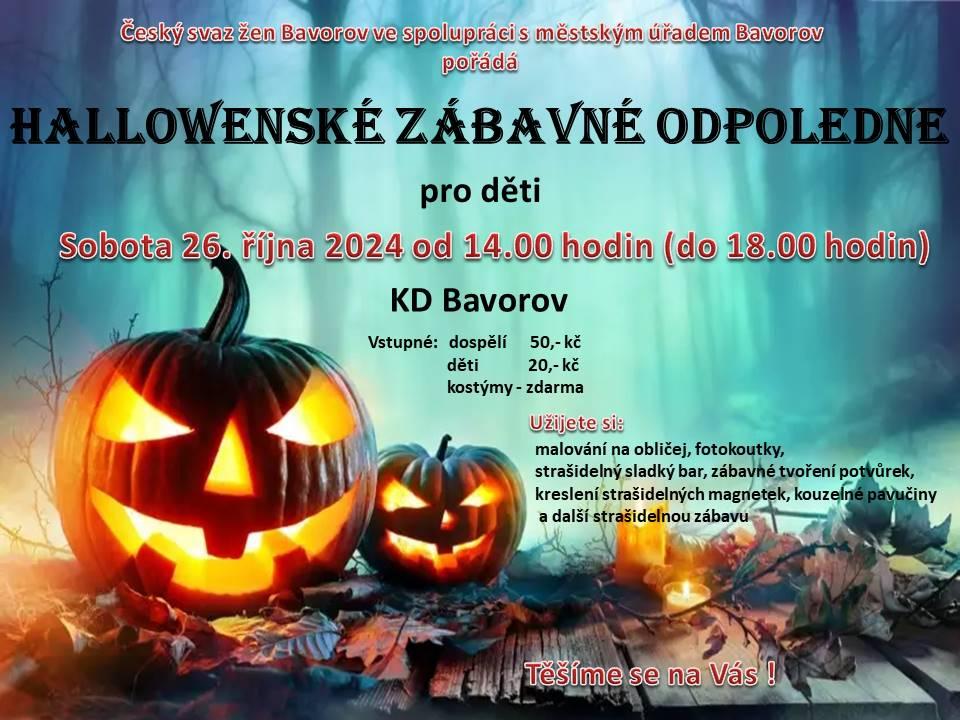 Plakát Halloweenské zábavné odpoledne pro děti