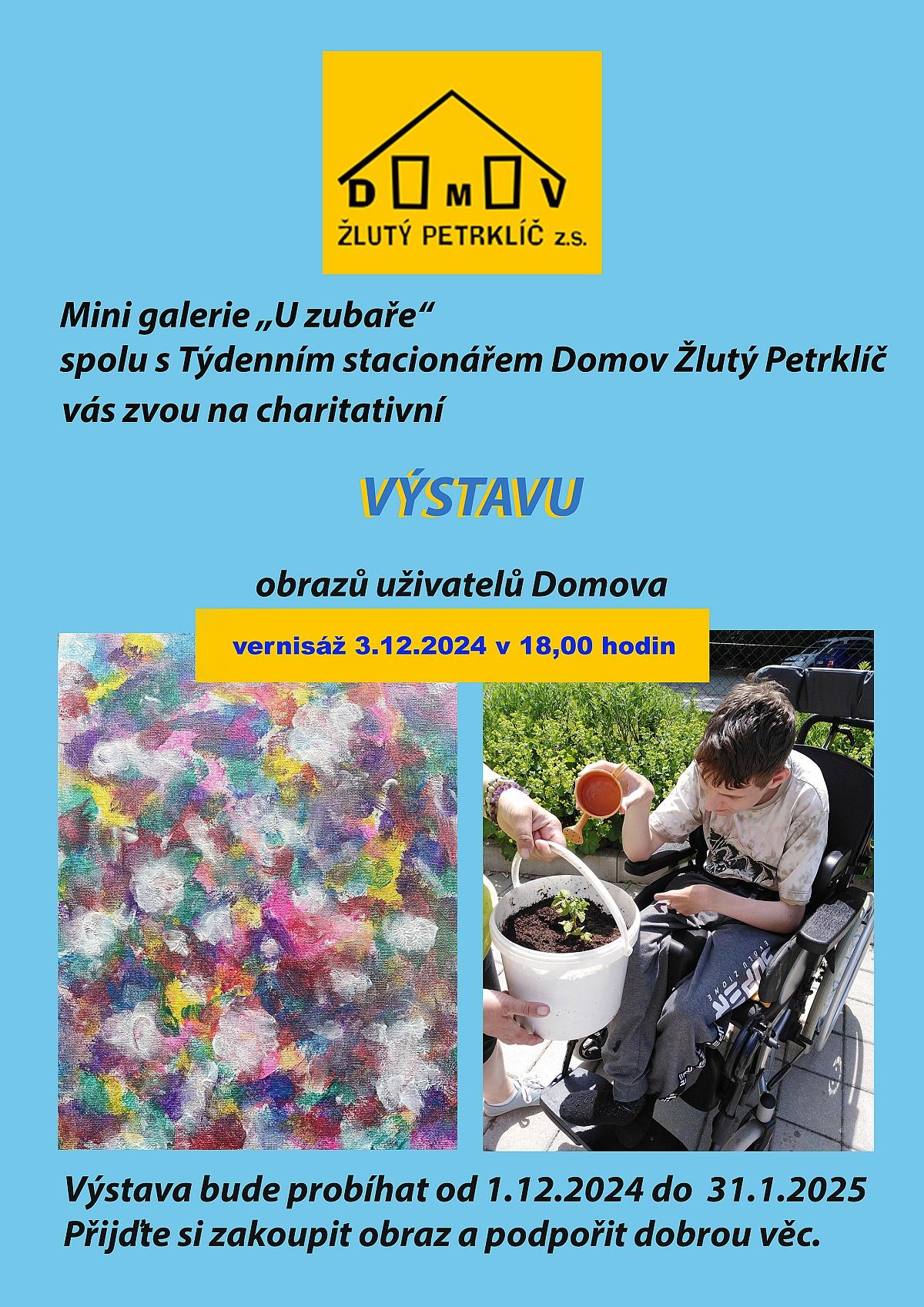 Plakát Výstava obrazů uživatelů Domova Žlutý Petrklíč